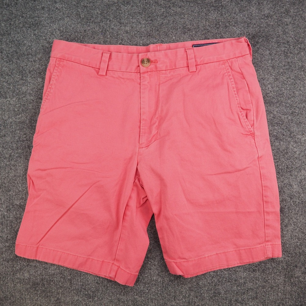 Vineyard Vines Shorts Mens 30 Chino Pink Solid Preppy Coastal Summer 98% Cotton